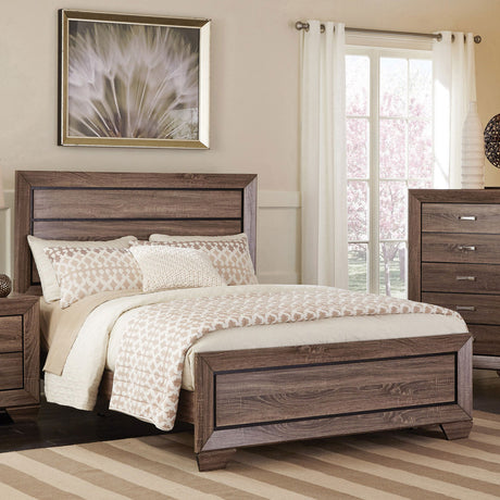 Eastern King Bed - Kauffman Wood Eastern King Panel Bed Washed Taupe