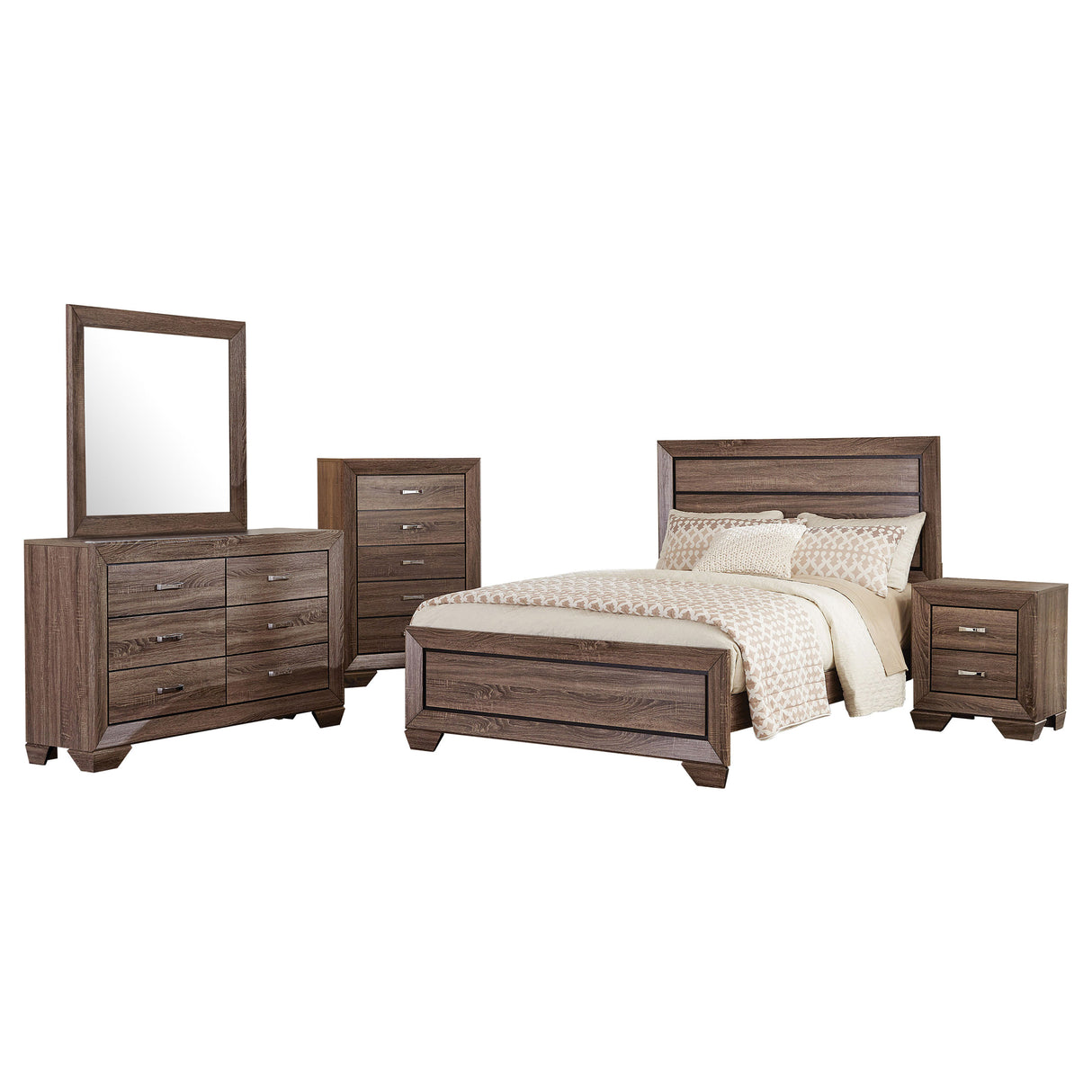 California King Bed 5 Pc Set - Kauffman 5-piece California King Bedroom Set Washed Taupe