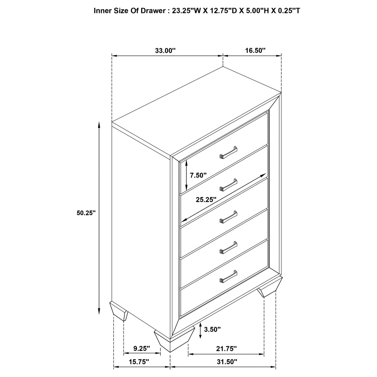 Chest - Kauffman 5-drawer Chest Washed Taupe