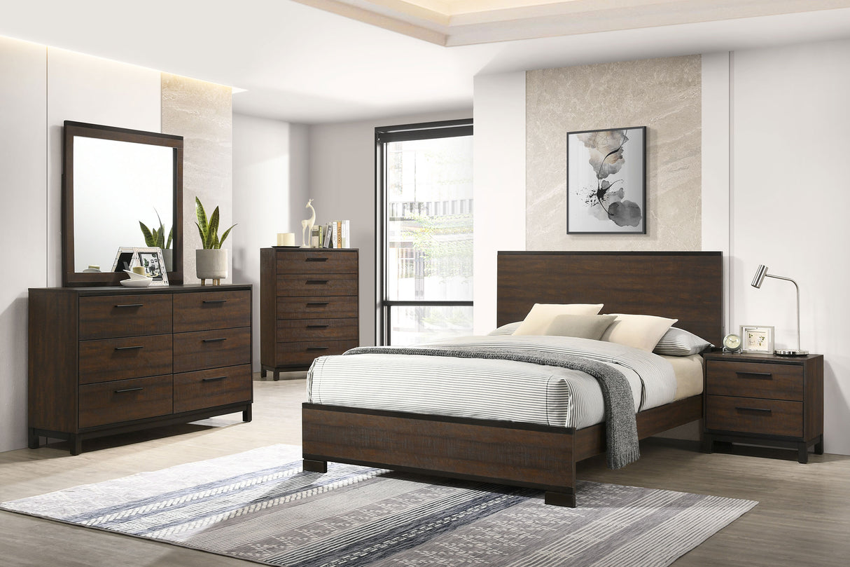 Eastern King Bed - Edmonton Wood Eastern King Panel Bed Rustic Tobacco