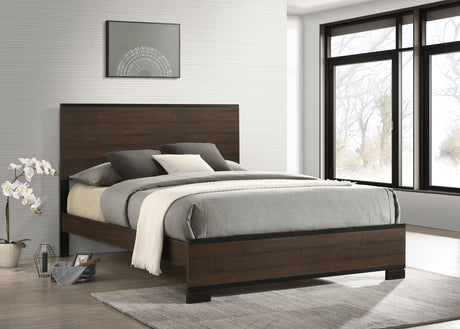 California King Bed - Edmonton Wood California King Panel Bed Rustic Tobacco