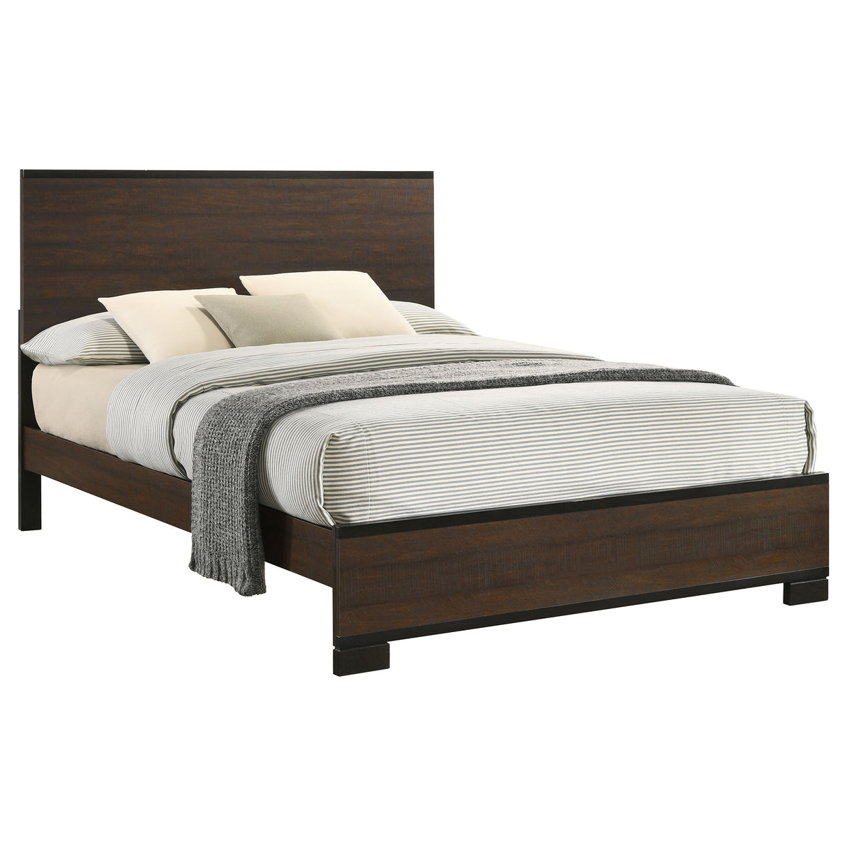 Queen Bed - Edmonton Wood Queen Panel Bed Rustic Tobacco