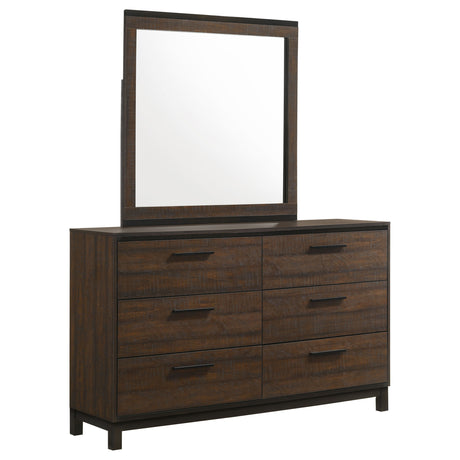 Dresser With Mirror - Edmonton 6-drawer Dresser with Mirror Rustic Tobacco