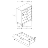 Chest - Edmonton 5-drawer Chest Rustic Tobacco