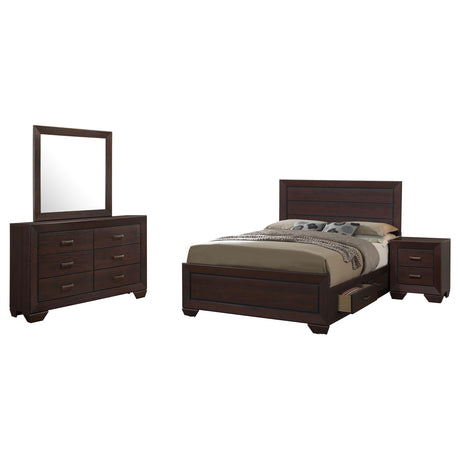 Eastern King Bed 4 Pc Set - Kauffman 4-piece Eastern King Bedroom Set Dark Cocoa