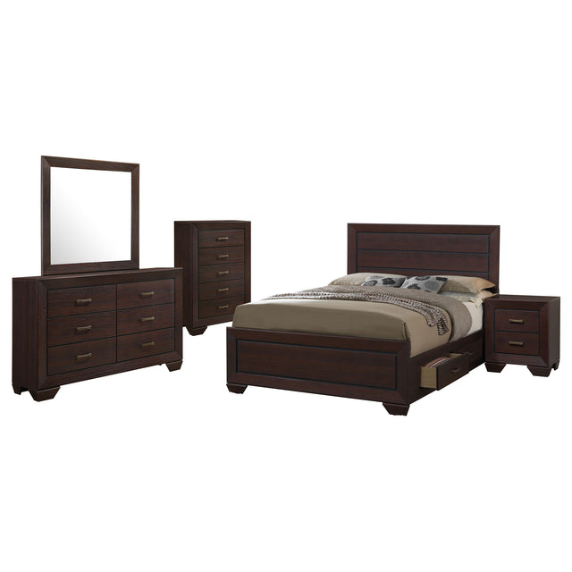 Eastern King Bed 5 Pc Set - Kauffman 5-piece Eastern King Bedroom Set Dark Cocoa