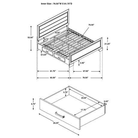 Eastern King Storage Bed - Kauffman Wood Eastern King Storage Panel Bed Dark Cocoa