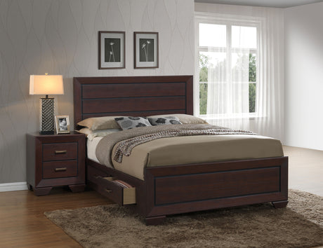 Eastern King Storage Bed - Kauffman Wood Eastern King Storage Panel Bed Dark Cocoa