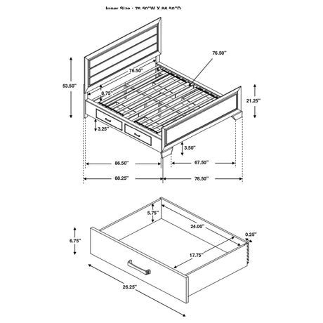 California King Storage Bed - Kauffman Wood California King Storage Panel Bed Dark Cocoa