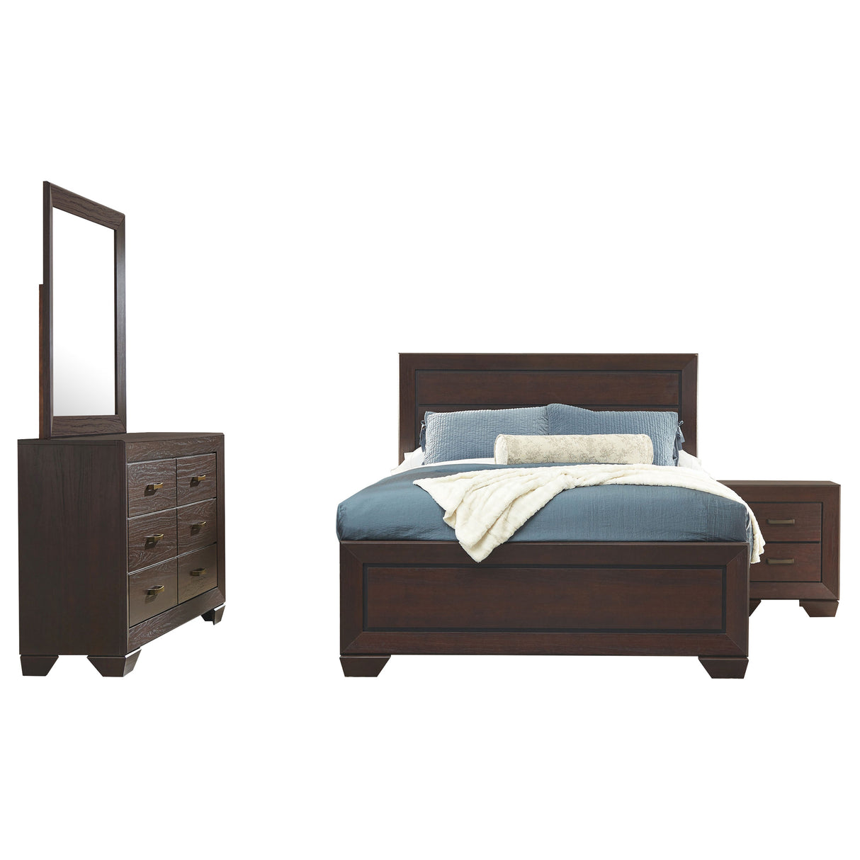 Eastern King Bed 4 Pc Set - Kauffman 4-piece Eastern King Bedroom Set Dark Cocoa