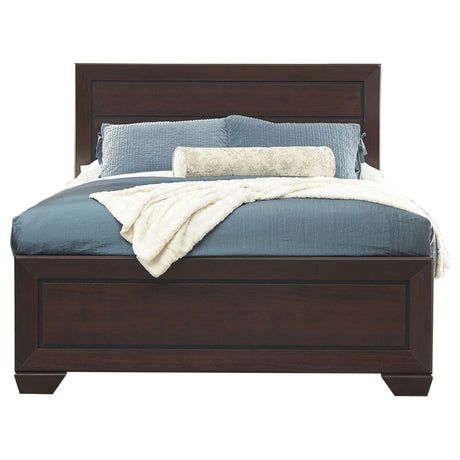 Queen Bed - Kauffman Wood Queen Panel Bed Dark Cocoa