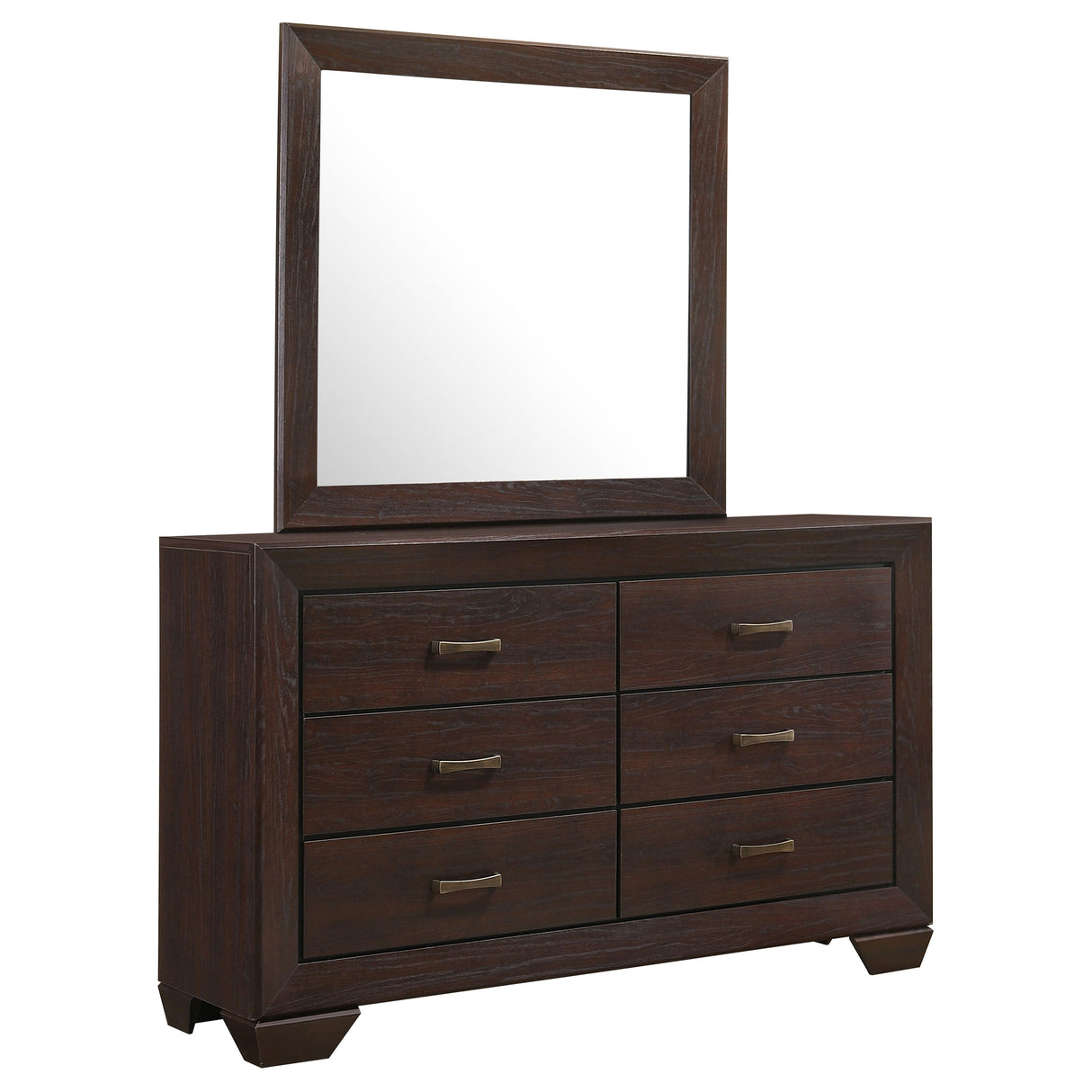 Dresser With Mirror - Kauffman 6-drawer Dresser with Mirror Dark Cocoa