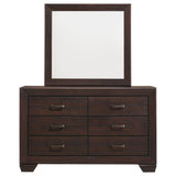 Dresser With Mirror - Kauffman 6-drawer Dresser with Mirror Dark Cocoa