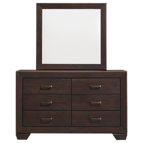 Dresser With Mirror - Kauffman 6-drawer Dresser with Mirror Dark Cocoa