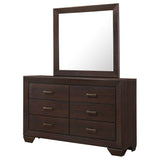 Dresser With Mirror - Kauffman 6-drawer Dresser with Mirror Dark Cocoa