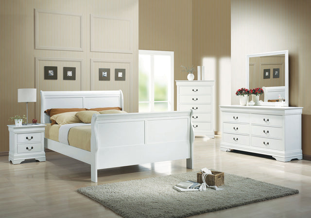 Queen Bed 4 Pc Set - Louis Philippe 4-piece Queen Bedroom Set White