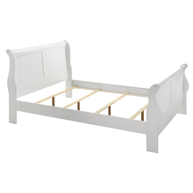 Queen Bed - Louis Philippe Wood Queen Sleigh Bed White