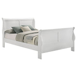 Queen Bed - Louis Philippe Wood Queen Sleigh Bed White