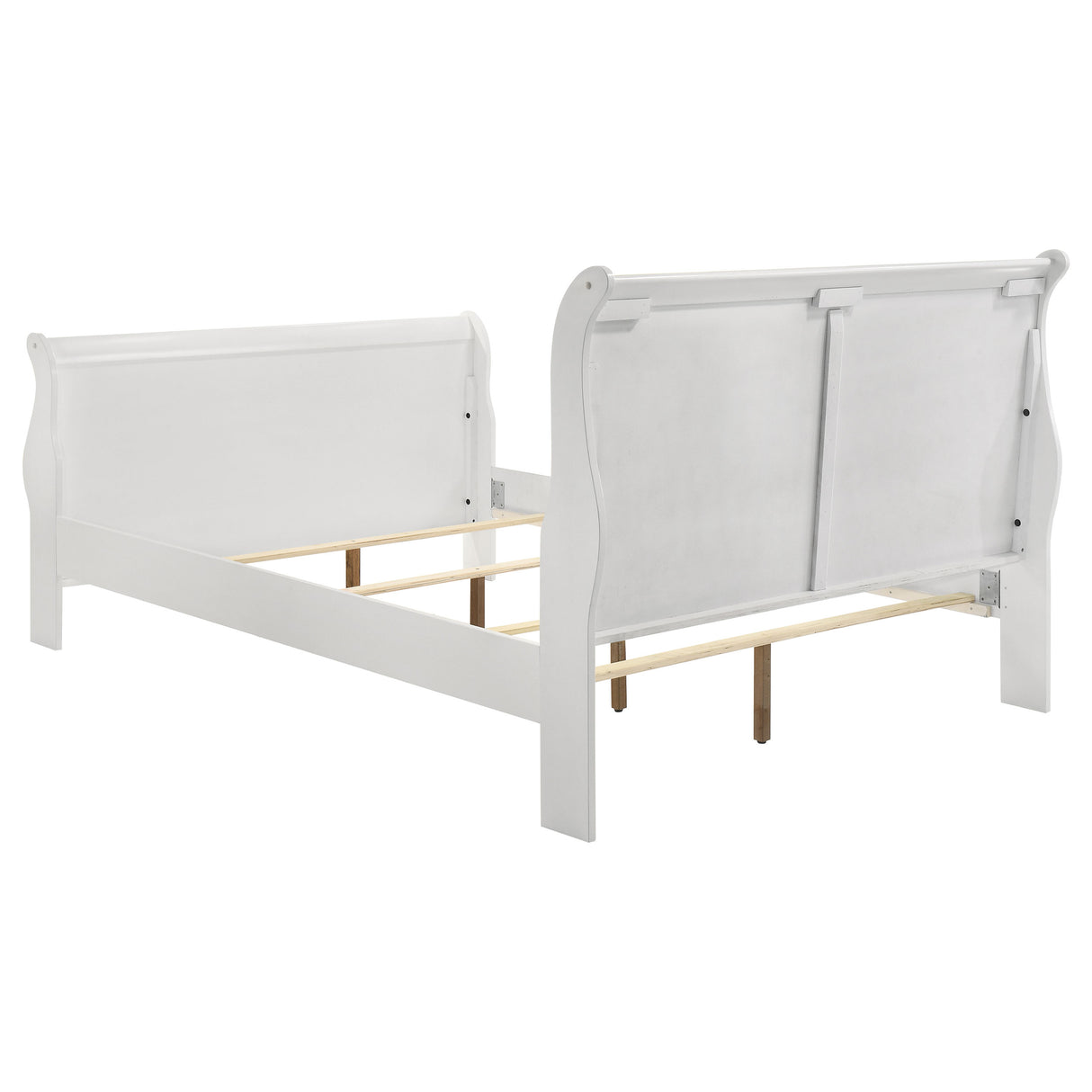 Queen Bed - Louis Philippe Wood Queen Sleigh Bed White