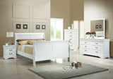 Queen Bed - Louis Philippe Wood Queen Sleigh Bed White