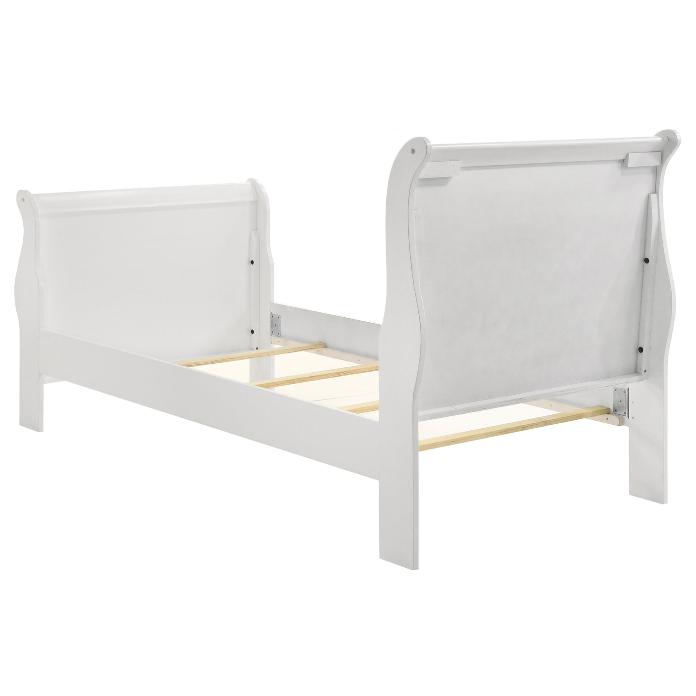 Twin Bed - Louis Philippe Wood Twin Sleigh Bed White