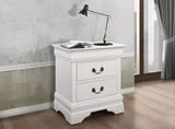 Nightstand - Louis Philippe 2-drawer Nightstand White