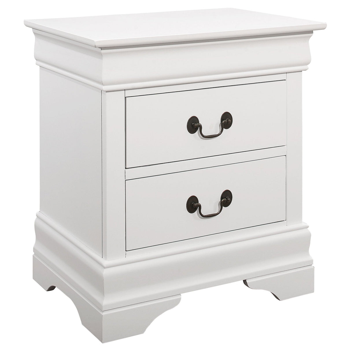 Nightstand - Louis Philippe 2-drawer Nightstand White