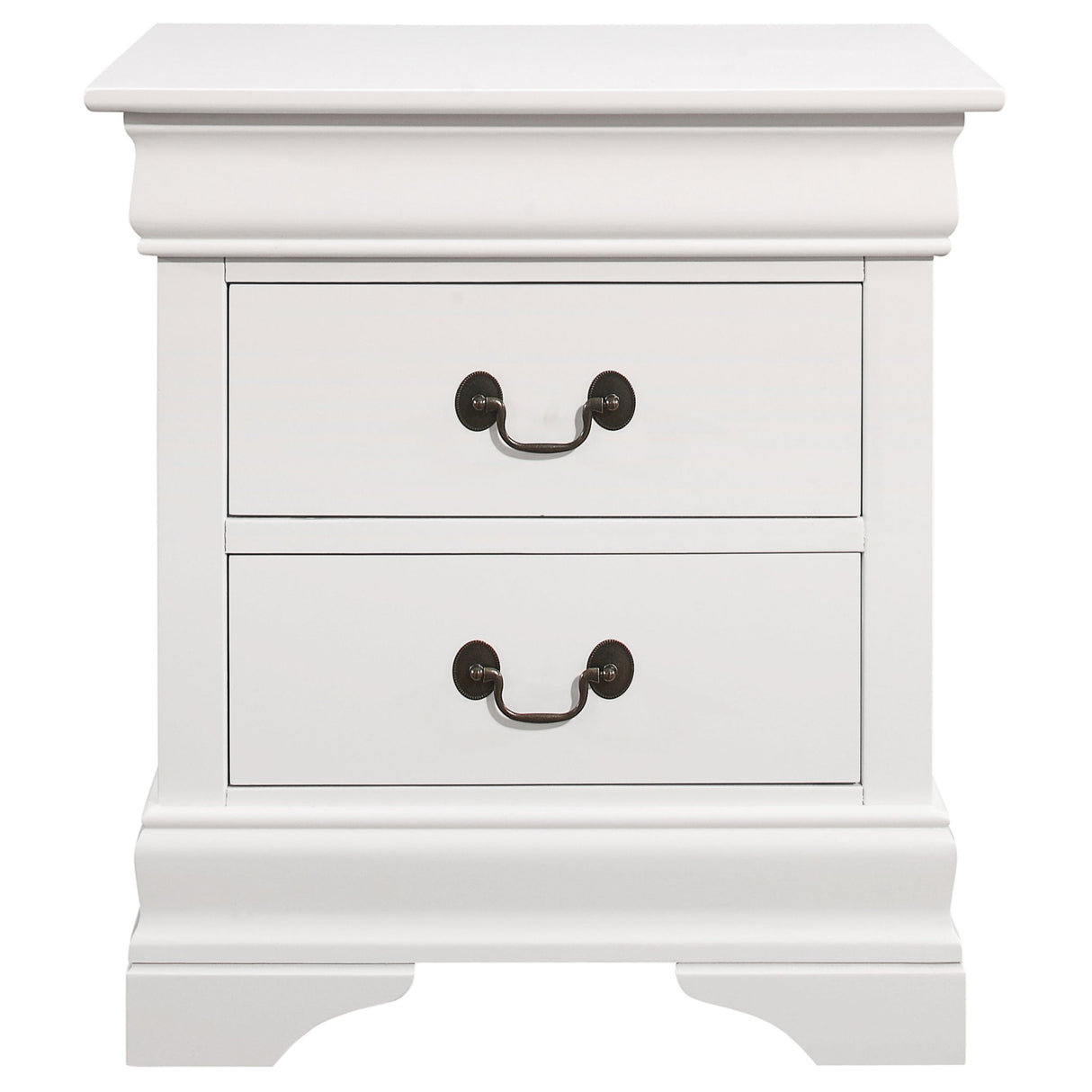 Nightstand - Louis Philippe 2-drawer Nightstand White