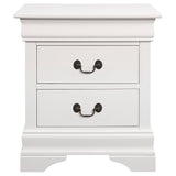 Nightstand - Louis Philippe 2-drawer Nightstand White