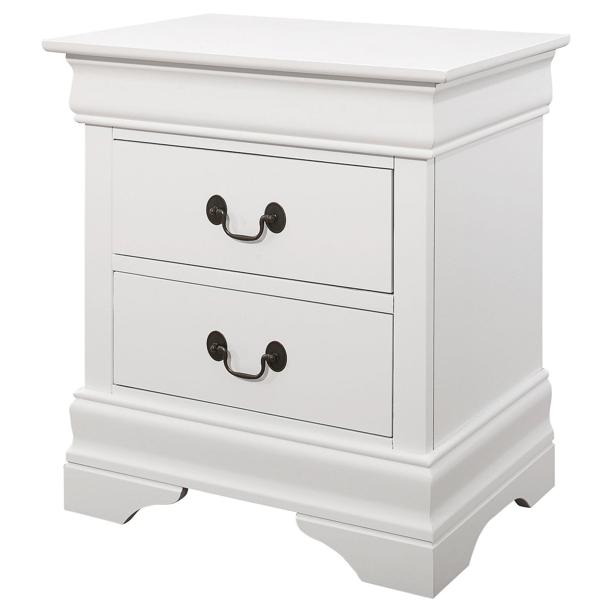 Nightstand - Louis Philippe 2-drawer Nightstand White