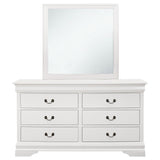 Dresser With Mirror - Louis Philippe 6-drawer Dresser with Mirror White