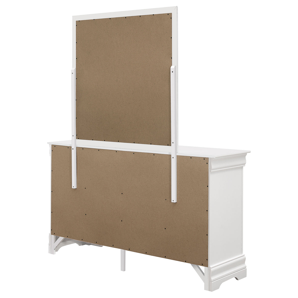 Dresser With Mirror - Louis Philippe 6-drawer Dresser with Mirror White