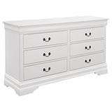 Dresser - Louis Philippe 6-drawer Dresser White