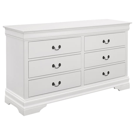 Dresser - Louis Philippe 6-drawer Dresser White