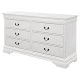 Dresser - Louis Philippe 6-drawer Dresser White