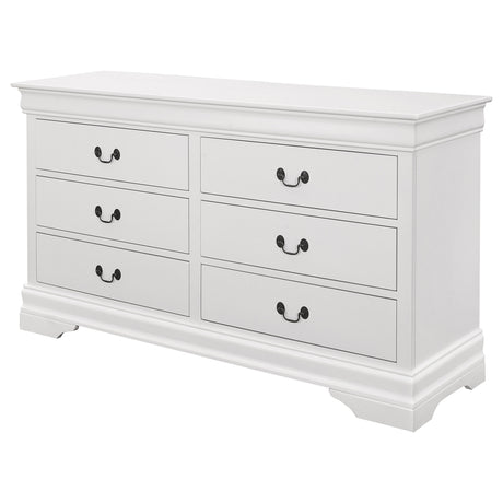 Dresser - Louis Philippe 6-drawer Dresser White