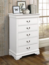 Chest - Louis Philippe 5-drawer Chest White