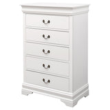 Chest - Louis Philippe 5-drawer Chest White