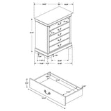 Chest - Louis Philippe 5-drawer Chest White