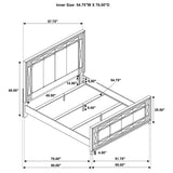 Full Bed - Leighton Wood Full Panel Bed Metallic Mercury