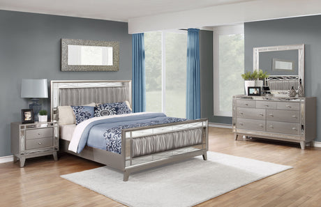 Queen Bed 4 Pc Set - Leighton 4-piece Queen Bedroom Set Metallic Mercury