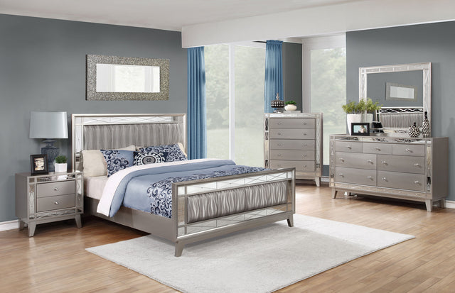 Queen Bed 5 Pc Set - Leighton 5-piece Queen Bedroom Set Metallic Mercury