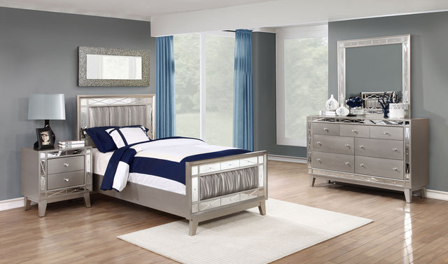 Twin Bed 4 Pc Set - Leighton 4-piece Twin Bedroom Set Metallic Mercury