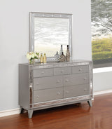 Dresser With Mirror - Leighton 7-drawer Dresser with Mirror Metallic Mercury