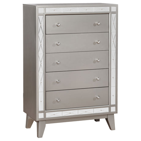 Chest - Leighton 5-drawer Chest Metallic Mercury