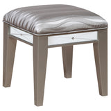 Vanity Table & Stool - Leighton Vanity Desk and Stool Metallic Mercury