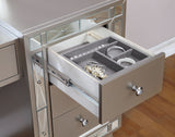 Vanity Table & Stool - Leighton Vanity Desk and Stool Metallic Mercury