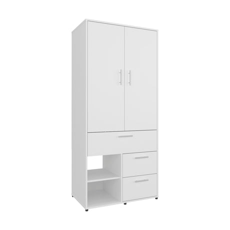 Armoire 70.90' H, 2 Doors, 3 Drawers, 2 Shelves, 6 Legs, White - Bedroom - sold by Home Elegance USA