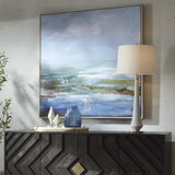 Lush Valley Framed Canvas - Light Blue by Uttermost - View 3