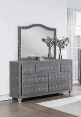 Deanna 7 - drawer Rectangular Dresser with Mirror Grey | Coaster - 205103M - Home Elegance USA - 2